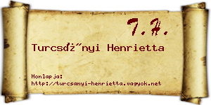 Turcsányi Henrietta névjegykártya